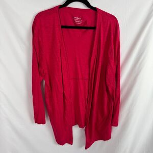 Chicos Women's The Ultimate Tee Cardigan Top Size XL Red Long Sleeves